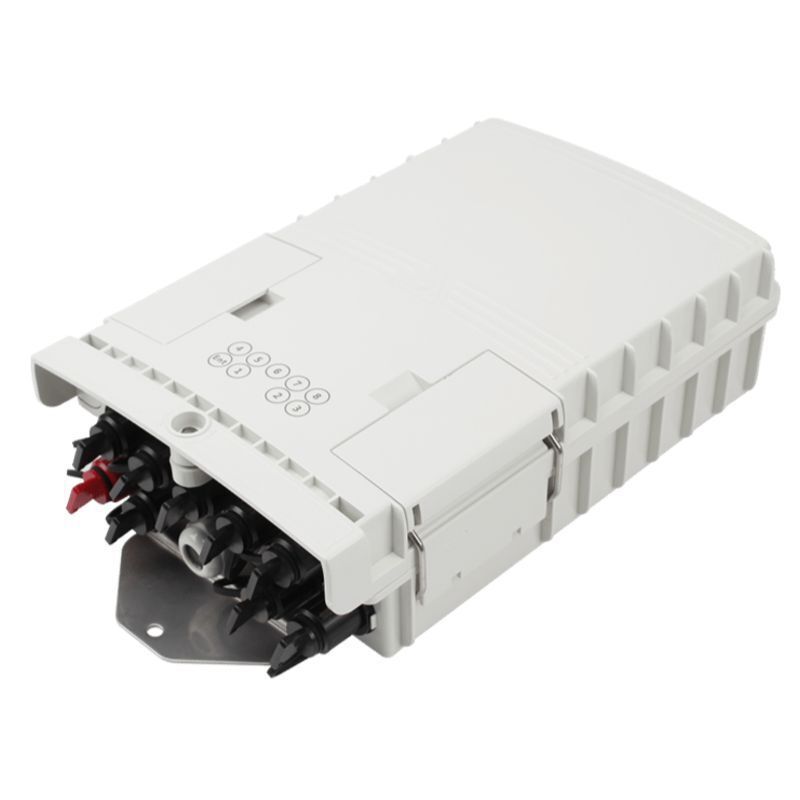 8 port ftth fiber optic junction box (1)||8 port ftth fiber optic junction box (2) 8 port plastic fiber distribution box for outdoor wall mount application||