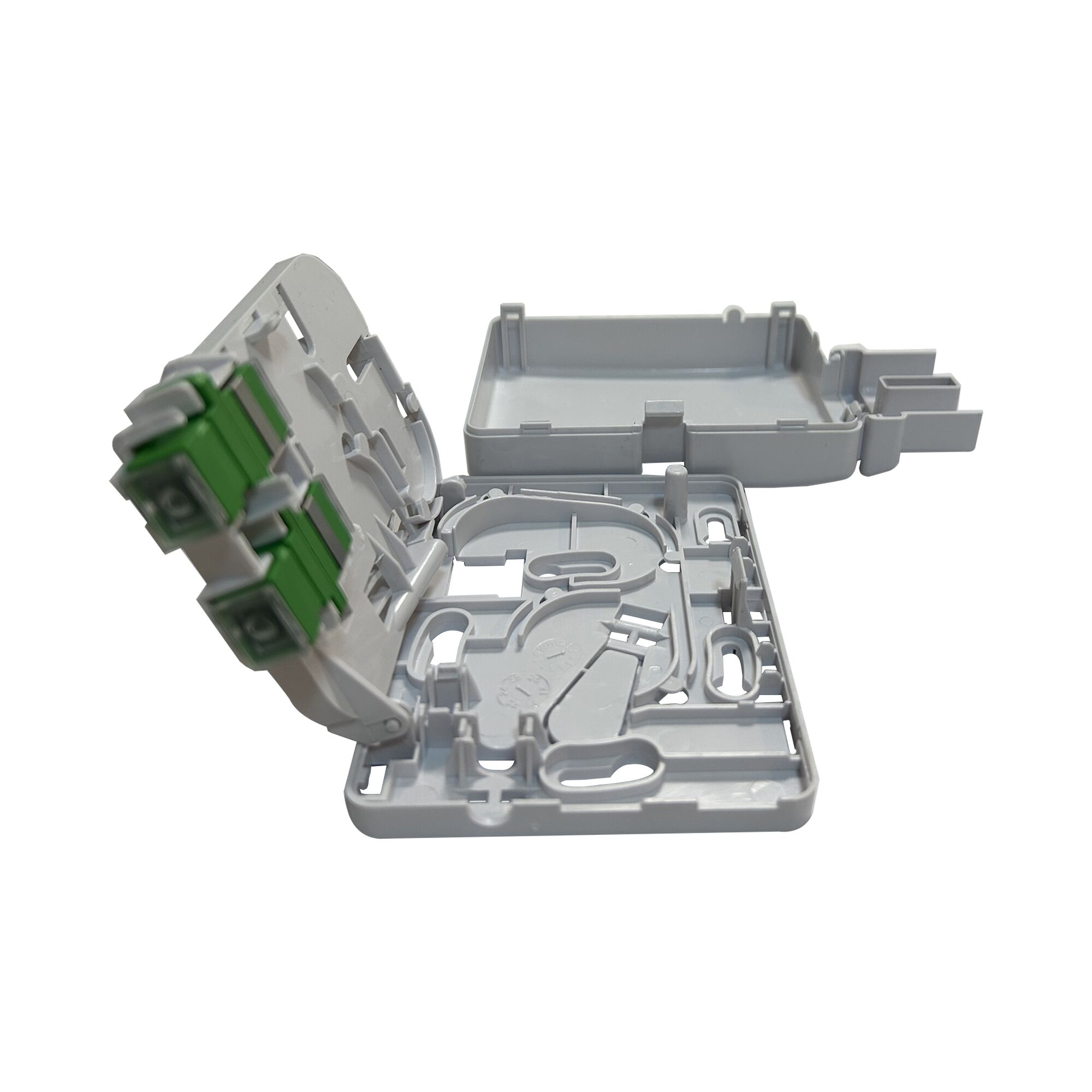 2 port fiber socket panel for wall mount application (3) 2 port fiber socket panel with 2 sc adapter interface for 2 splices