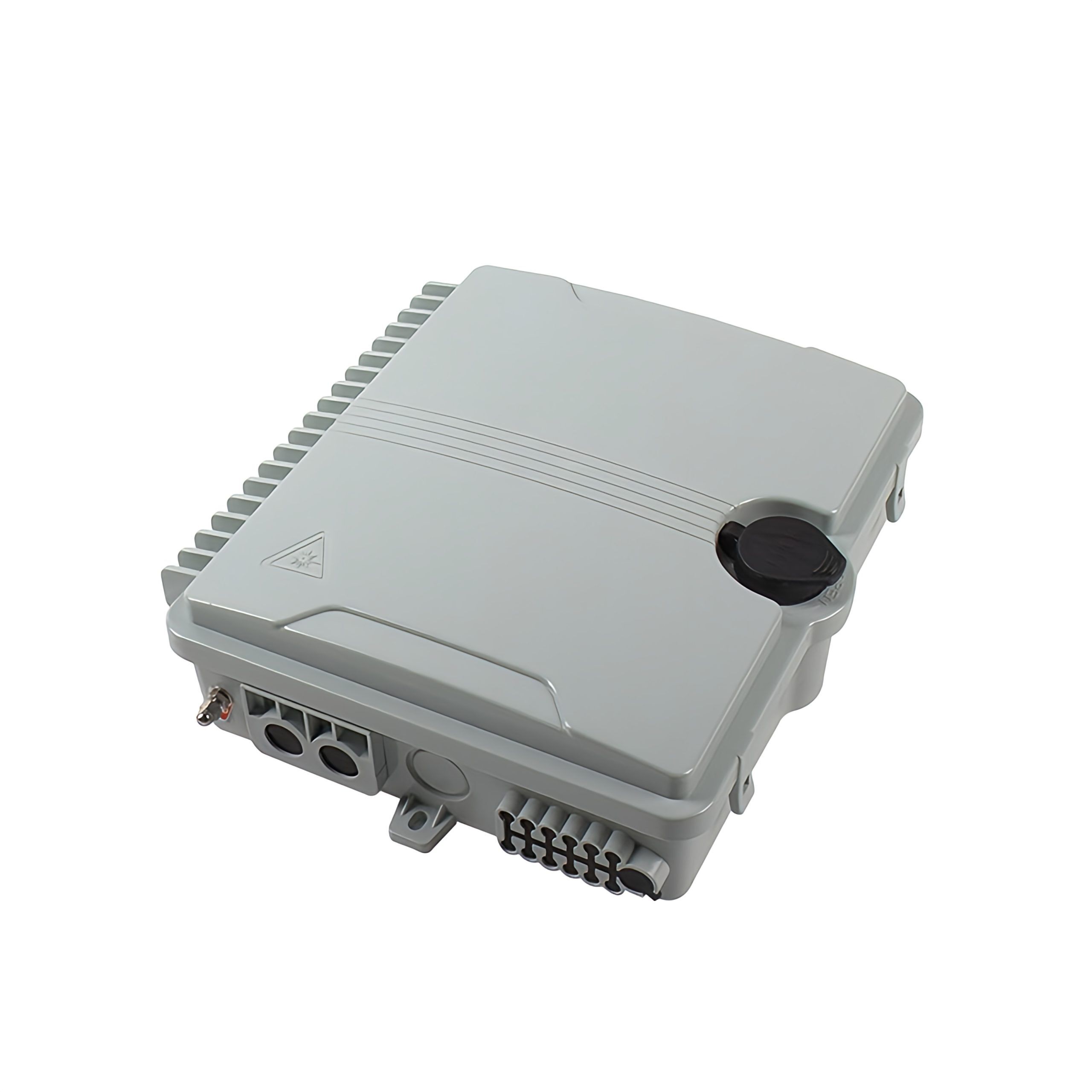 FDB-0212A (1) wall mounted 12 port fiber distribution box with 2 cable access point for 1x 8 optical signal splitting and 20 cores splice