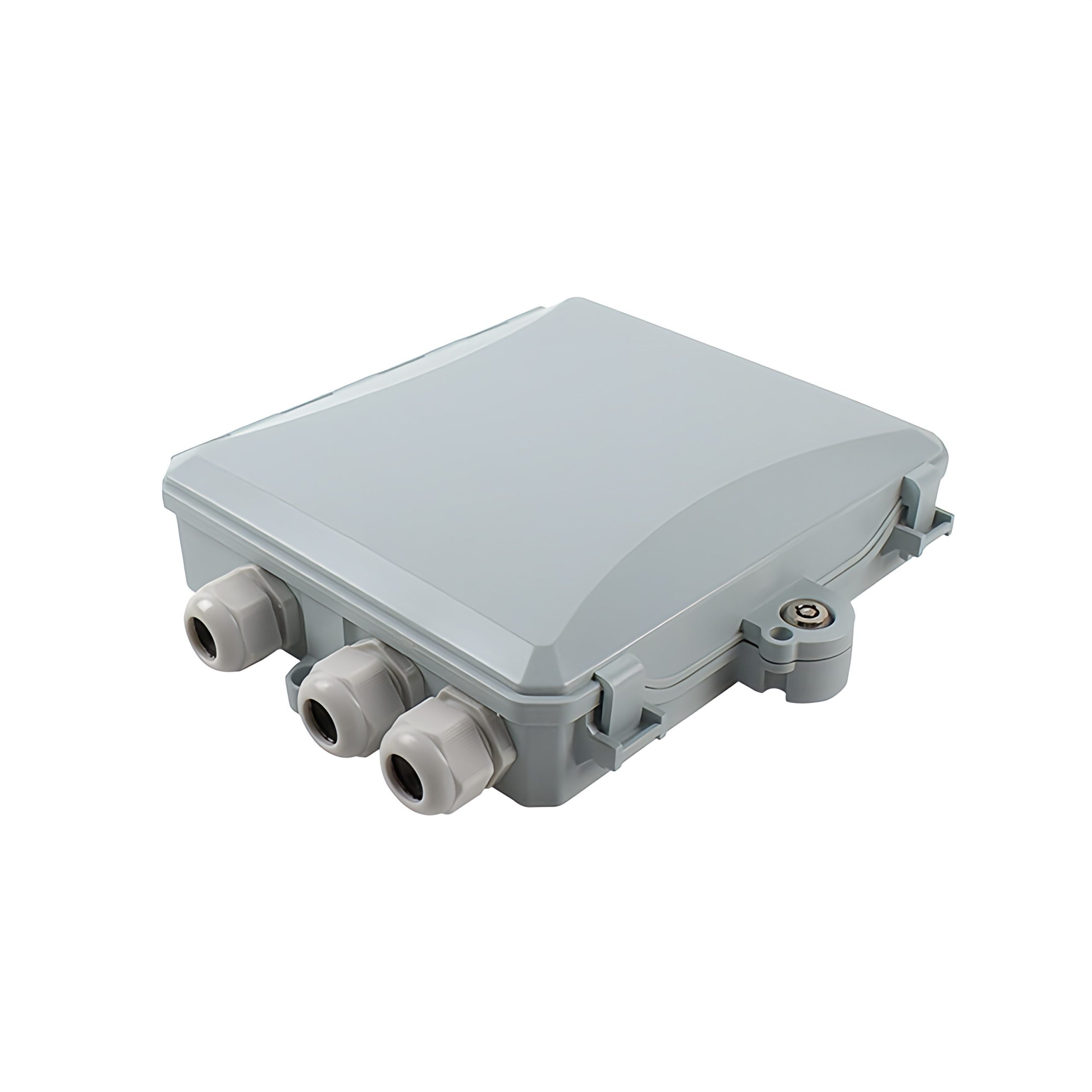 12 core fiber optic cable junction and distribution box with 1 cable inlets and 2 fiber outlets
